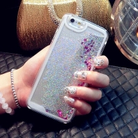 Glitter Liquid - Floating Stars Silver iPhone 12 Mini Phone Case