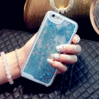Glitter Liquid - Floating Stars Blue iPhone 7 Plus 8 Plus Phone Case