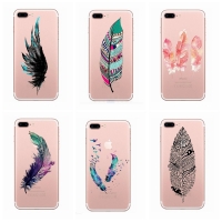 Bird Feathers Transparent Hard Phone Case Cover iPhone 5 5S 6 6S 7 8 Plus