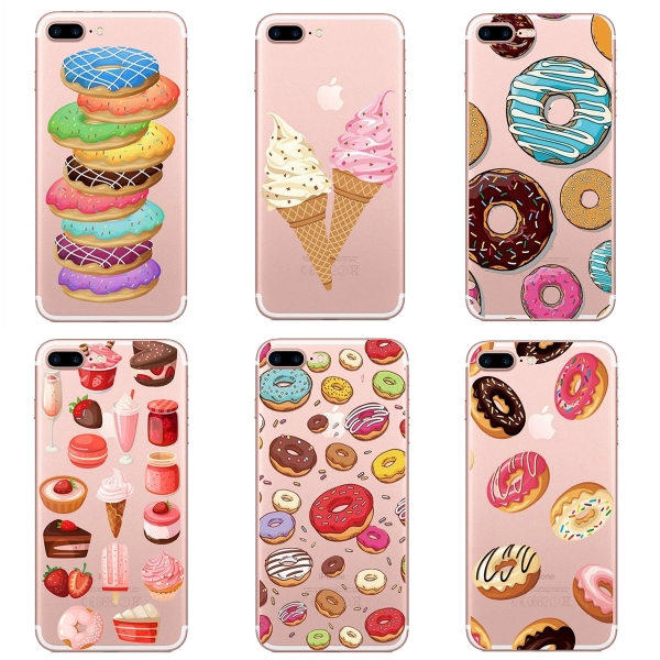 Doughnut Cookie Ice Cream Hard Phone Case Cover iPhone 5 5S 6 6S 7 8 Plus