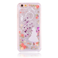 Glitter Liquid-Alice In Wonderland Girl Silver A iPhone 6 6S Phone Case