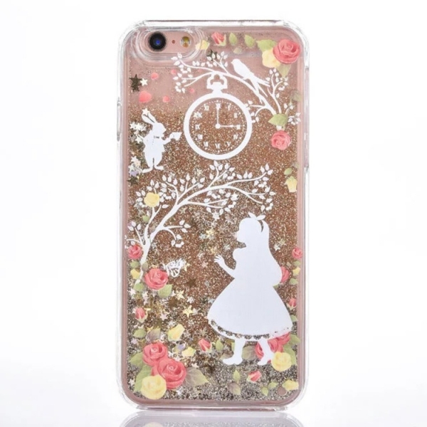 Glitter Liquid-Alice In Wonderland Girl Gold iPhone 6 6S Phone Case