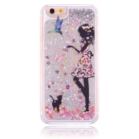 Glitter Liquid - Girl C Silver iPhone 6 Plus 6S Plus Phone Case