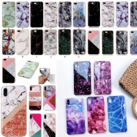 Glossy Back Granite Marble Effect Phone Case Cover For iPhone 5 5S SE 6 6S 7 Plus
