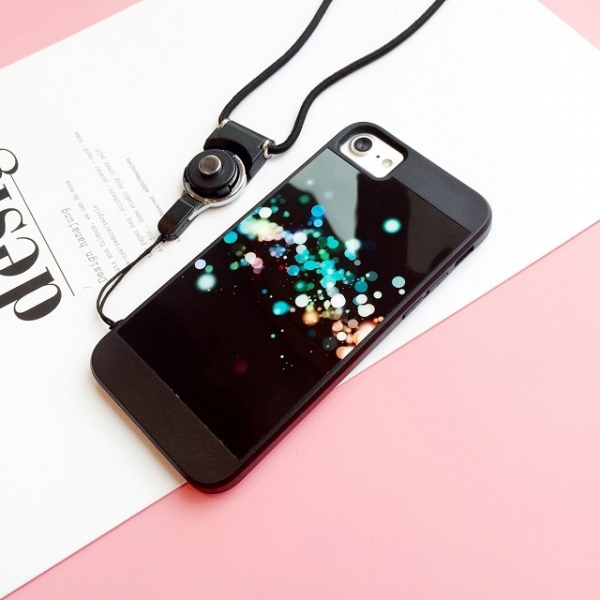 Colorful LED Lights Black Phone Case Silicone Soft Cover iPhone 6 6S 7 8 Plus