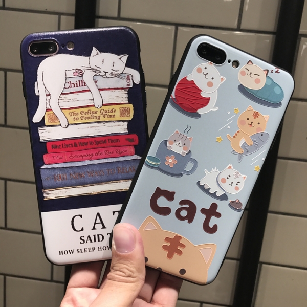 Adorable Kitten Cats Phone Case Silicone Rubber Soft Cover iPhone 6 6S 7 8 Plus