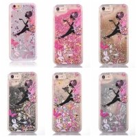 Pink Angel Girl Silver Floating Stars Glitter Liquid Hard Phone Case Cover iPhone 5 5S 6 6S 7 Plus