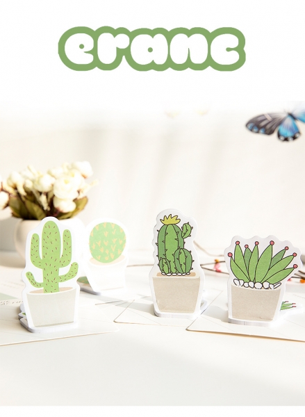 Green Plants Cactus Cute Sticky Notes Novelty Sticky Note Pad Bookmark Memo Index Tab Page Markers