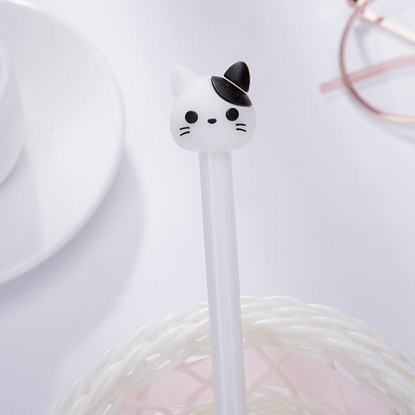Cute Cat Kitten Paw Ballpoint Gen Pen White Cat