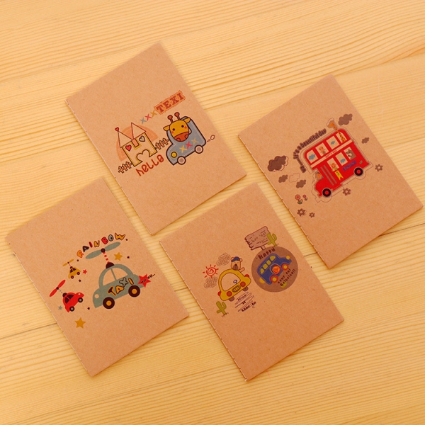 4pk Cute Animals On Travel Mini Notebooks Small Notepads Blank Pocket Memo Pads