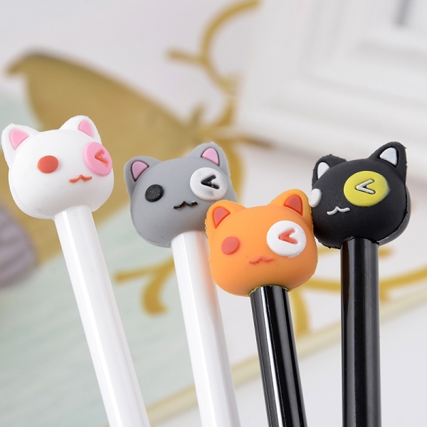 Black White Kitten Cats Novelty Ballpoint Gel Pens Cute Funky School Supply Party Gift Bag Fillers