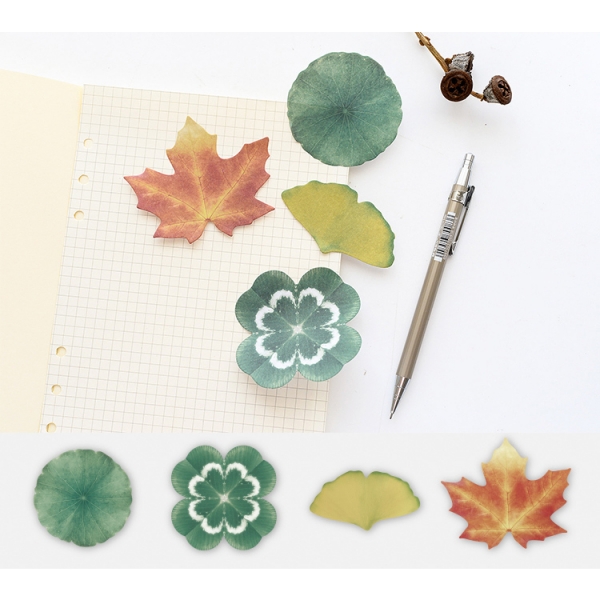 Cute Leaf Shape Sticky Notes Novelty Sticky Note Pad Bookmark Memo Index Tab Page Markers