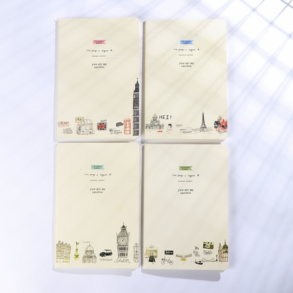 London Paris Holiday Attractions Landmarks A5 Cute Notebooks Lined Note Books