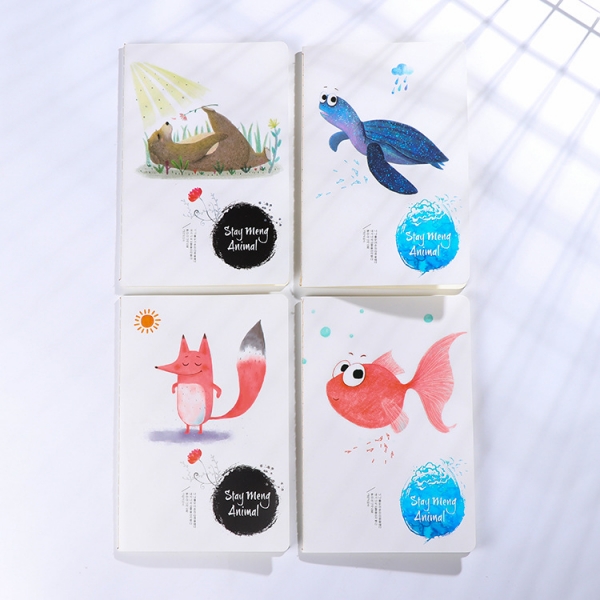 Bear Fish Fox Turtle Cute Animals A5 Notebooks Lined Note Books Large Notepads