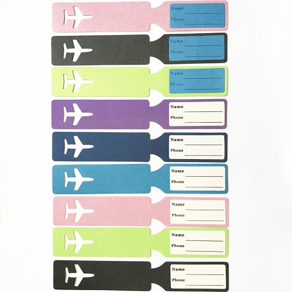 Colourful PU Leather Fashion Luggage Tags Cute Holiday Suitcase Labels Travel Bag Identity ID