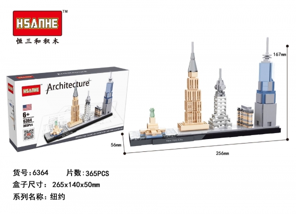 New York City USA World Famous Landmarks Architecture Building Bricks Toys Construction Blocks Kits