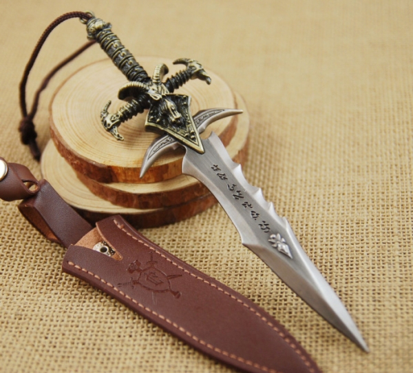 Retro Style Game Sword Vintage Letter Opener With Leather Sheath Scabbard