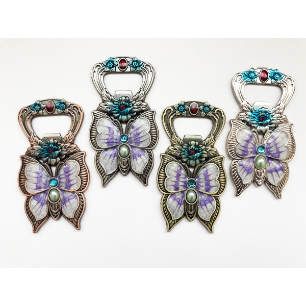 Vintage Style Butterfly Magnetic Bottle Opener Novelty Metal Bottle Opener With Magnet