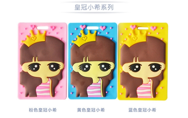 Cute Girl with Crown Luggage Tag