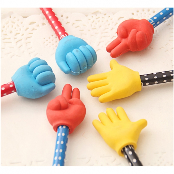 Rock Paper Scissors Hand Shape Eraser Top Pencils Kids Party Gift Bag Fillers