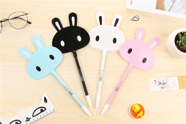 4pk Bunny Rabbits Ballpoint Gel Pens Cute Funky Kids Party Gift Bag Fillers
