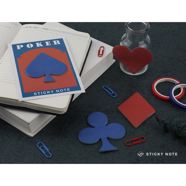 4pk Poker Playing Cards Cute Sticky Notes Pad Novelty Memo Index Tab Page Markers