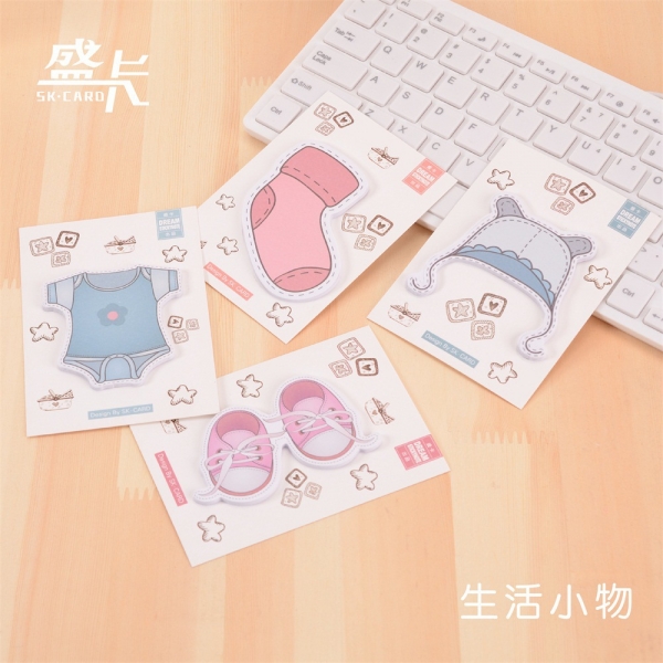 Cute Toddler Baby Clothes Shoes Novelty Sticky Notes Pad Bookmark Memo Index Tab Page Markers