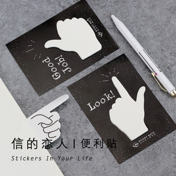 Novelty Hand Gesture Signals Cute Sticky Notes Pad Bookmark Memo Index Tab Page Markers