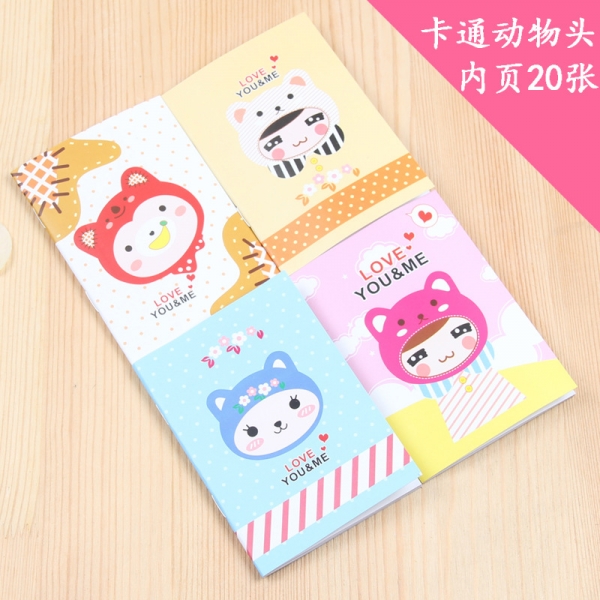 4pk Little Girl Bear Mini Cute Notebooks Lined Note Books Small Notepads Notes Pad Pocket Memo Pads