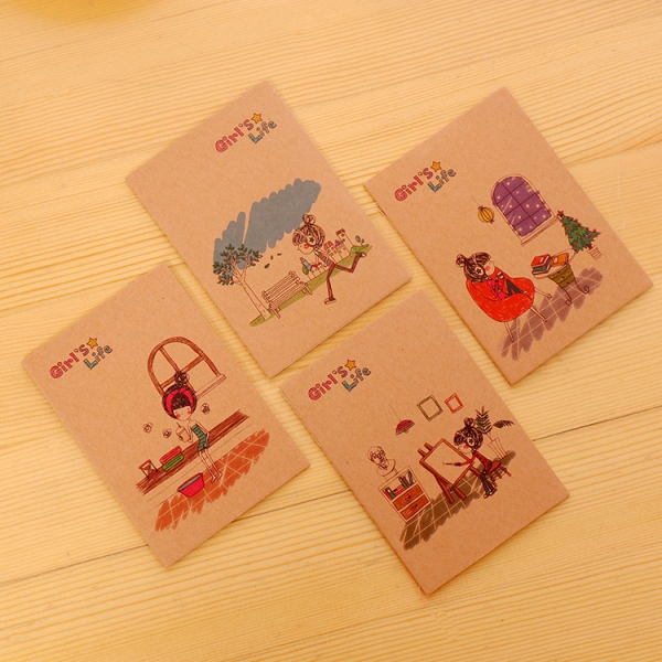 4pk Cute Little Girls Dream Life Mini Notebooks Small Notepads Pocket Memo Pads