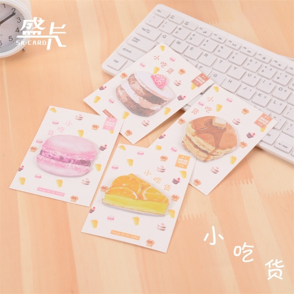 Cute Cakes Cheesecake Macaroon Novelty Sticky Notes Pad Bookmark Memo Index Tab Page Markers
