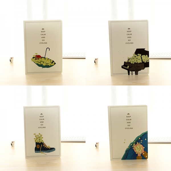 Keep Calm And Go Cycling B5 Flowers Floral Notebooks Large Notepads Notes Pad