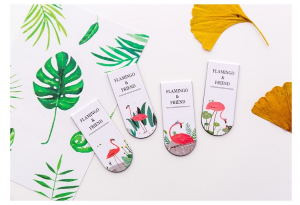 4pc Flamingo Wild Animals Magnetic Bookmarks For Books Book Makers With Magnet