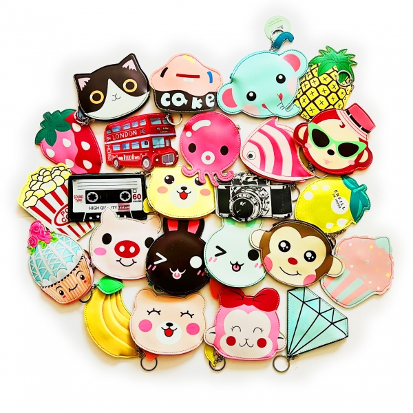 Novelty Animals Fruits Shaped PU Leather Coin Purse Change Wallet Ladies Kids