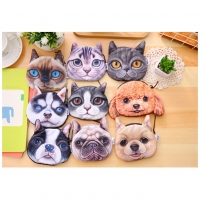 Cute Kitten Cats Puppy Dogs Pets Fabric Coin Purse Change Wallet