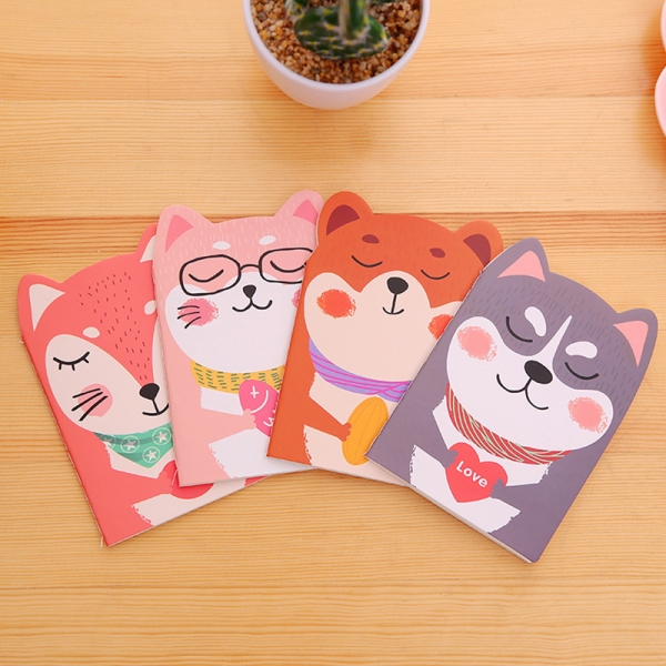Dog Cat Fox Bear Animals Shaped Mini Notebooks Small Notepads Pocket Memo Pads