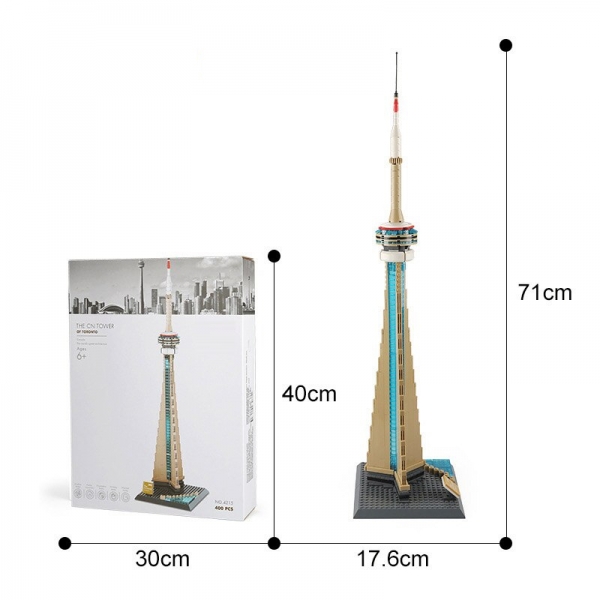 Toronto CN Tower Canada Landmark Building Bricks Construction Blocks Toy Set