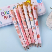 6pc Pink Fruits Peach Press Ballpoint Gel Pens Cute Kids Party Gift Bag Fillers