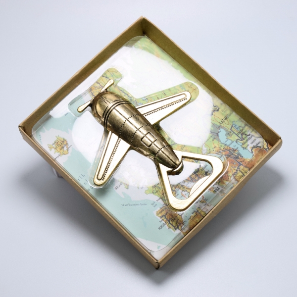 Copper Vintage Style Antique Airplane Bottle Opener Gift Box Wedding Party Favor