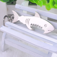 Cool Silver Shark Shaped Stainless Steel Metal Bottle Opener With Keyring