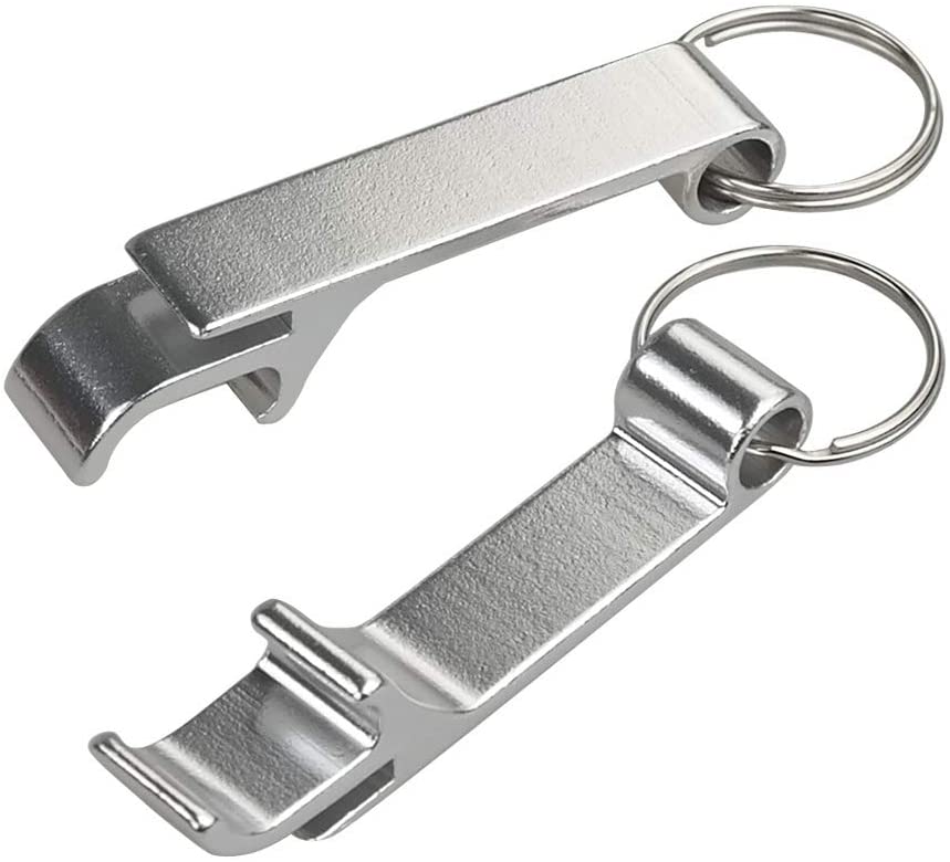 4 in 1 Multifunction Silver Stainless Steel Metal Bottle Opener Keyring Keyfob 