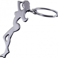 Silver Metal Sexy Girl Shaped Beer Bottle Opener With Keyring Key Chain