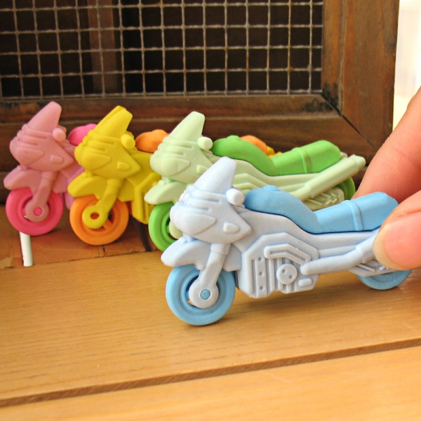 Cute Motorbikes Puzzle Erasers Novelty Fun Kids Rubbers Party Gift Bag Fillers