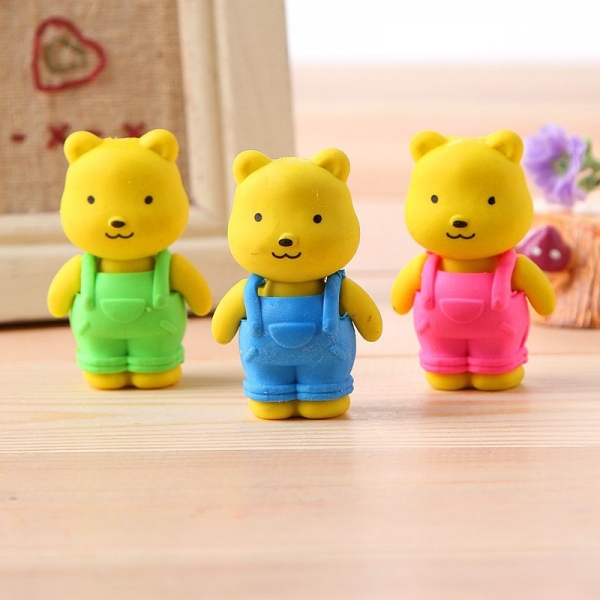 Cute Bears Animals Puzzle Erasers Novelty Fun Kids Rubbers Party Gift Bag Fillers