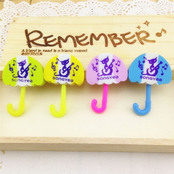 Singing Cat Umbrella Shaped Cute Puzzle Erasers Novelty Fun Kids Rubbers Party Gift Bag Fillers