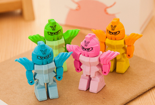 Robot Shape Puzzle Rubber Erasers Toys Party Gift Bag Fillers