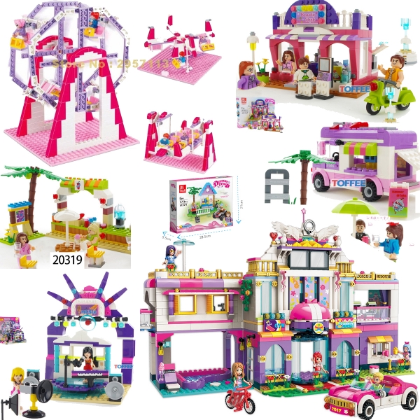 Girls Mansion Party Dream House Luxury Car Building Bricks Toy Construction Blocks Set