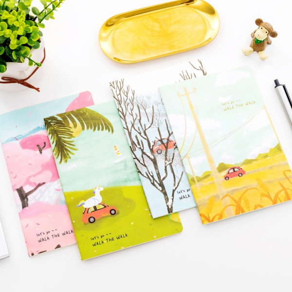 Four Seasons Beautiful Landscape A5 Cute Pictorial Notebooks Notepads Memo Pads
