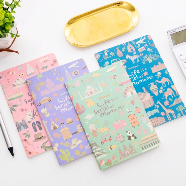 Holiday Tourist Attractions Patterned A5 Cute Notebooks Notepads Memo Notes Pad