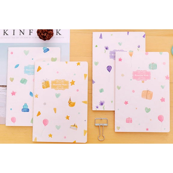 Love Hearts Gifts Balloons Patterned A5 Cute Notebooks Lined Notepads Memo Pads